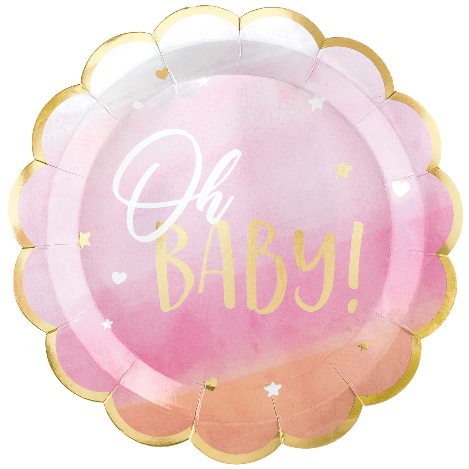 Amscan Borden "Oh Baby" Roze 26.6cm (8ST) 3 Amscan Borden "Oh Baby" Roze 26.6cm (8ST)