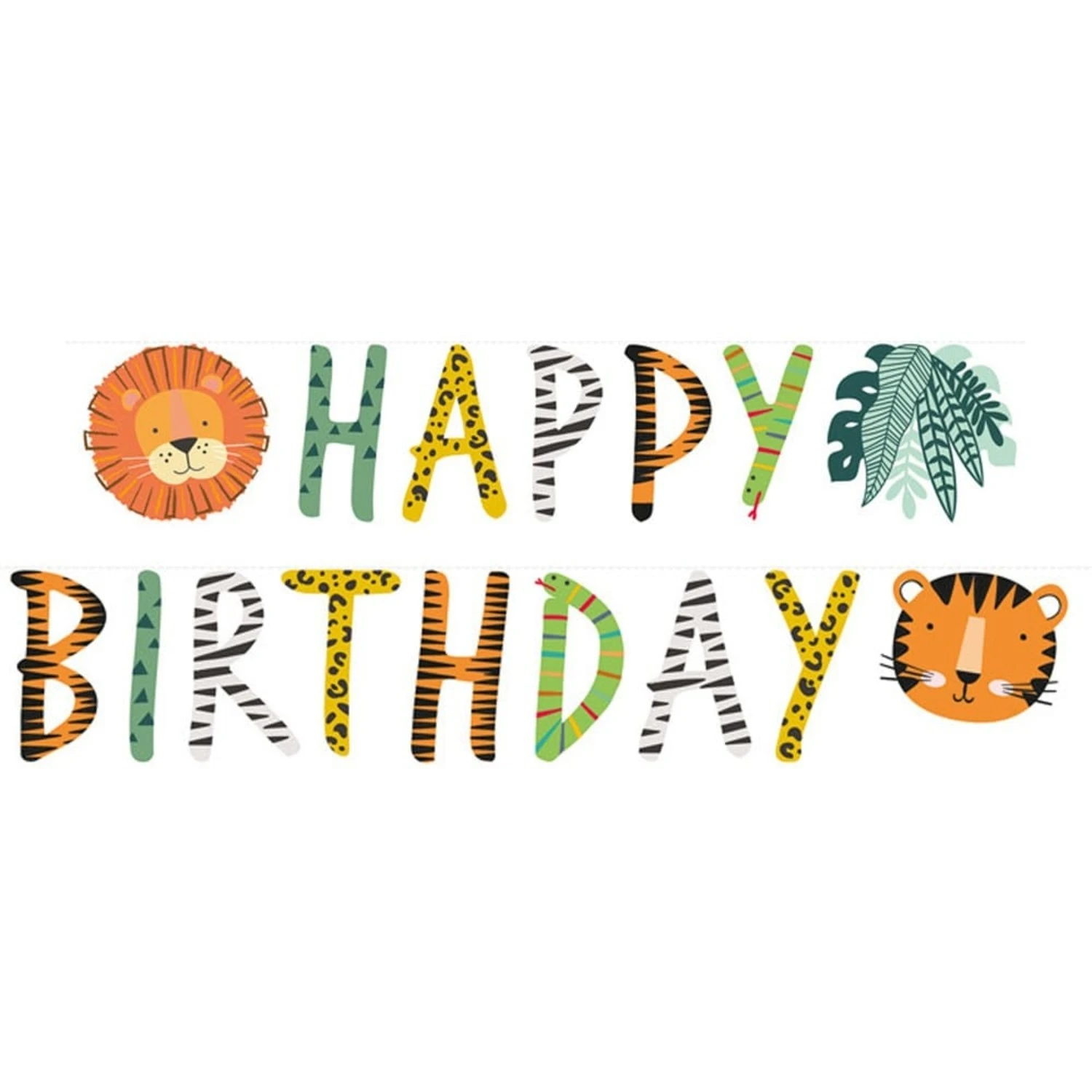 Amscan Letterslinger Happy Birthday Get Wild Jungle 1.8M 3 Amscan Letterslinger Happy Birthday Get Wild Jungle 1.8M
