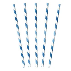 Amscan Papieren Rietjes Mix Blauw (12ST)