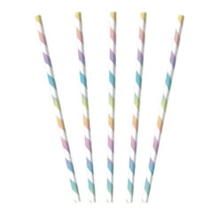 Amscan Papieren Rietjes Pastel Mix 12ST