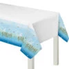 Amscan Plastic Tafelkleed "Oh Baby" Blauw 137cm X 259cm -Feestbenodigdheden amscan plastic tafelkleed oh baby blauw 137cm x 25