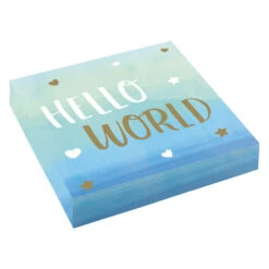 Amscan Servetten "Hello World" Blauw 33cm X 33cm (16ST)