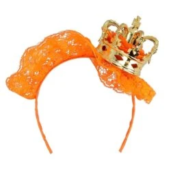 Boland Oranje Tiara Met Goud Kroontje
