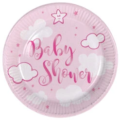 Folat BabyShower Bordjes Roze 18CM (8ST)