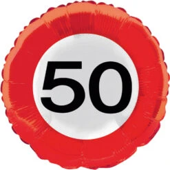 Folat Folie Ballon 50 Jaar Verkeersbord 46CM