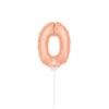 Folat Folie Ballon Rosé Goud 0 Jaar 36CM -Feestbenodigdheden folat folie ballon rose goud 0 jaar 36cm