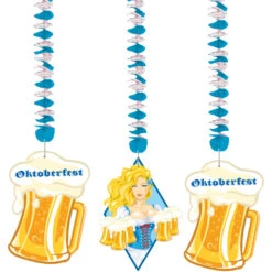 Folat Hangdecoratie Oktoberfest Bierpullen 3ST