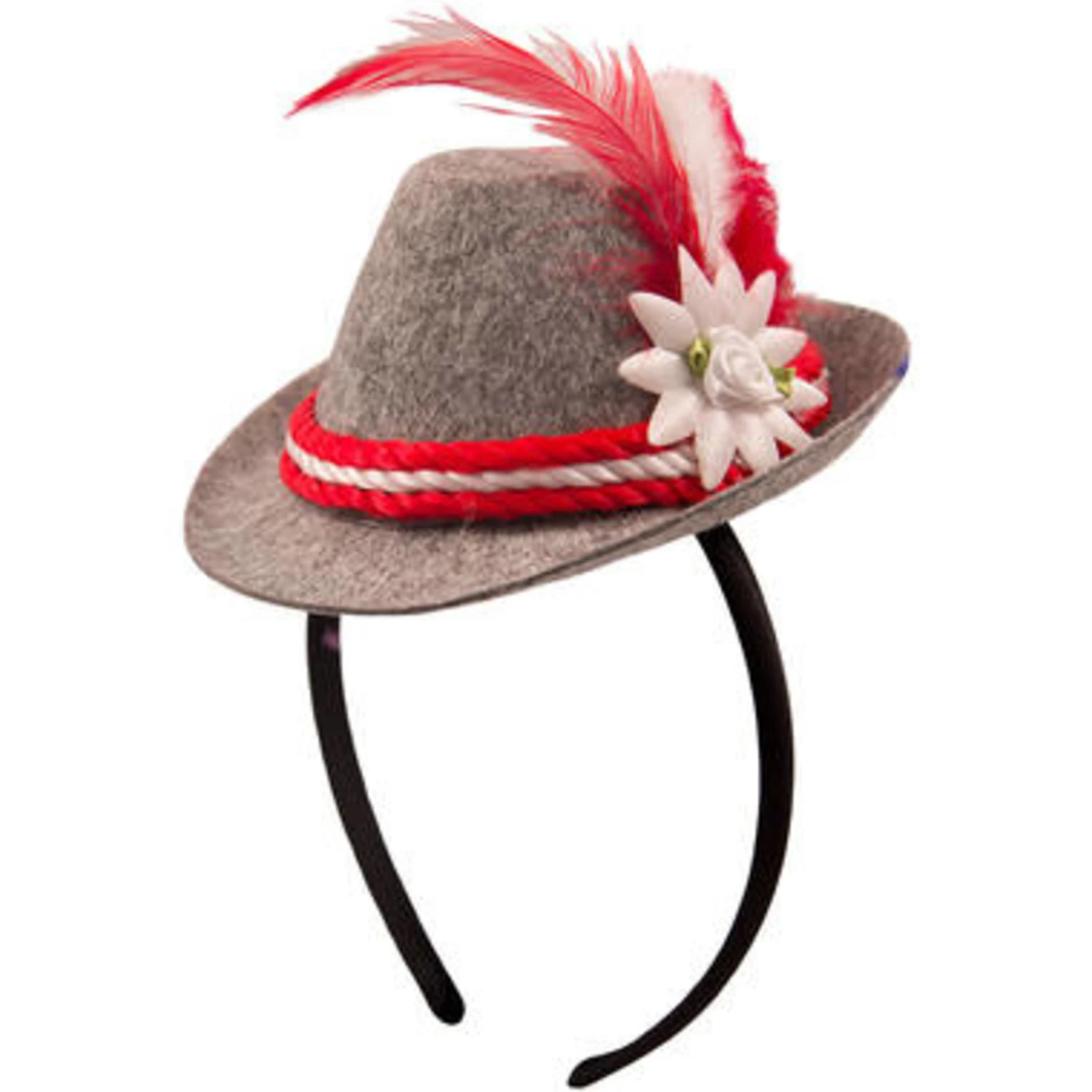 Folat Oktoberfest Tiara Mini Trilby Hoed Rood 3 Folat Oktoberfest Tiara Mini Trilby Hoed Rood