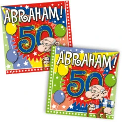 Folat Servetten Abraham 50 Jaar Knalfeest 25cm X 25cm (20ST)