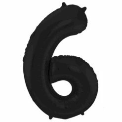 Folat XL Folieballon Cijfer 6 Zwart (86CM)