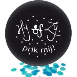 Grote Ballon Gender Reveal | Hij Of Zij Prik Mij Blauw 60CM
