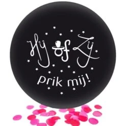 Grote Ballon Gender Reveal | Hij Of Zij Prik Mij Roze 60CM