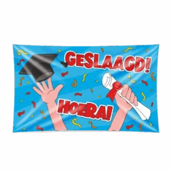 Paperdreams XXL Gevelvlag Geslaagd Cartoon 150cm X 90cm