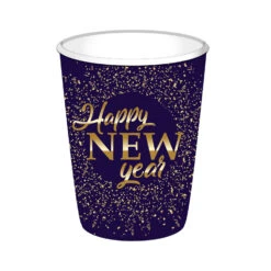 Party Factory NL Bekertjes Happy New Year Blauw / Goud 250ML (8ST)
