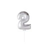 Party Factory NL Folie Ballon "2" Zilver (40CM) -Feestbenodigdheden party factory nl folie ballon 2 zilver 40cm