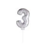 Party Factory NL Folie Ballon "3" Zilver (40CM) -Feestbenodigdheden party factory nl folie ballon 3 zilver 40cm