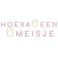 Party Factory NL Letterslinger Nijntje Roze "Hoera Een Meisje"