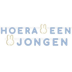 Party Factory NL Nijntje Letterslinger "Hoera Een Jongen" Blauw