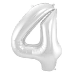 Party Factory NL XL Folieballon Cijfer 4 Zilver (92CM)