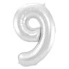 Party Factory NL XL Folieballon Cijfer 9 Zilver (92CM) -Feestbenodigdheden party factory nl xl folieballon cijfer 9 zilver 92
