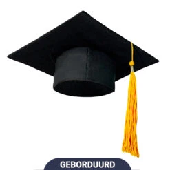 Party Love NL Premium Afstudeerhoedje U.S.A. Original 29cm X 29cm Gele Tassel