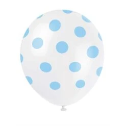 Unique Ballonnen Stippen Baby Blauw 30CM (6ST)