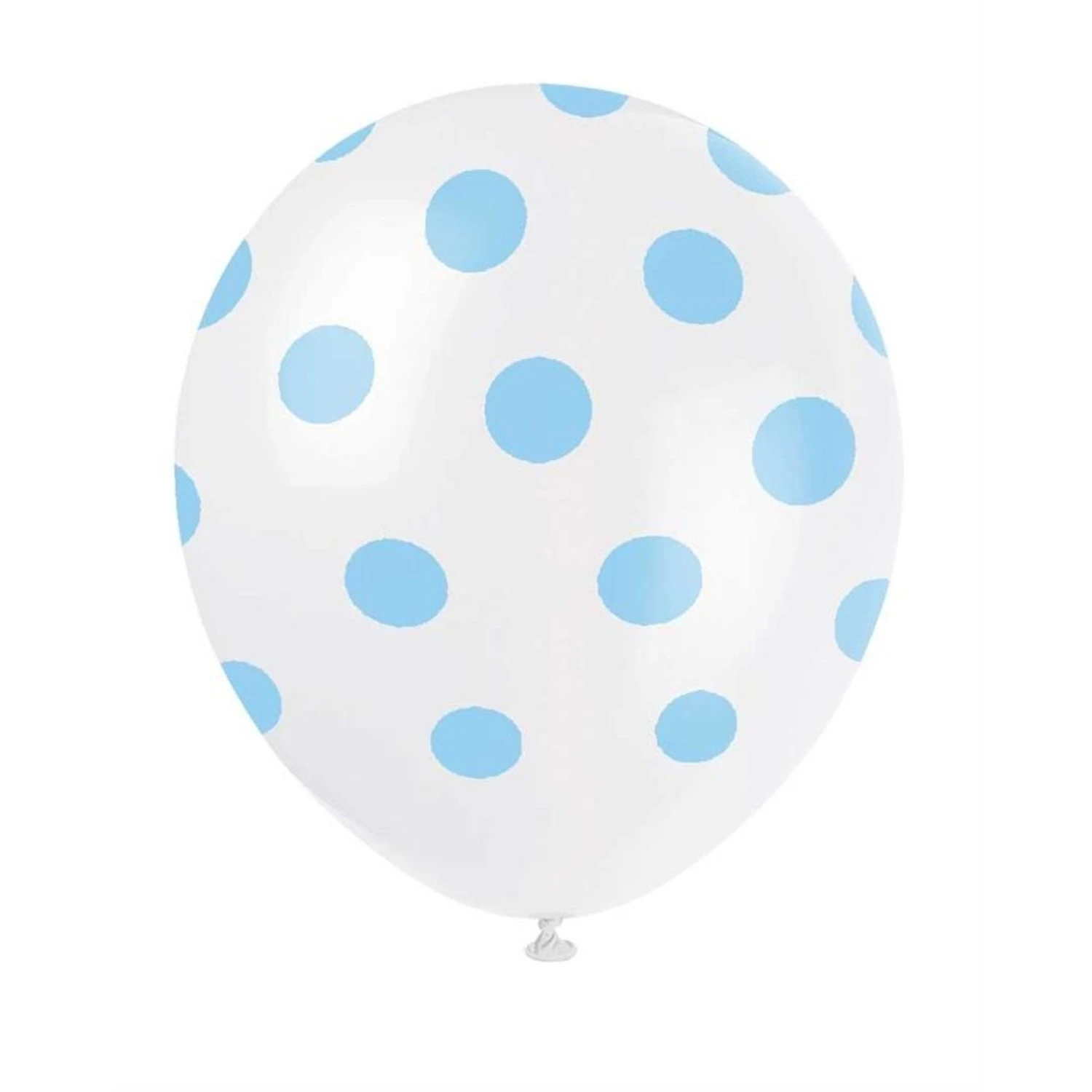 Unique Ballonnen Stippen Baby Blauw 30CM (6ST) 3 Unique Ballonnen Stippen Baby Blauw 30CM (6ST)