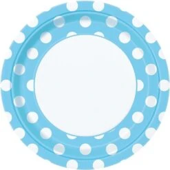 Unique Bordjes Stippen Baby Blauw 23CM (8ST)