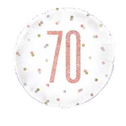 Unique Folie Ballon Rosé Goud & Wit 70 Jaar (45CM)