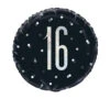 Unique Folie Ballon Zwart & Zilver 16 Jaar (45CM) -Feestbenodigdheden unique folie ballon zwart zilver 16 jaar 45cm