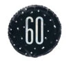 Unique Folie Ballon Zwart & Zilver 60 Jaar (45CM) -Feestbenodigdheden unique folie ballon zwart zilver 60 jaar 45cm