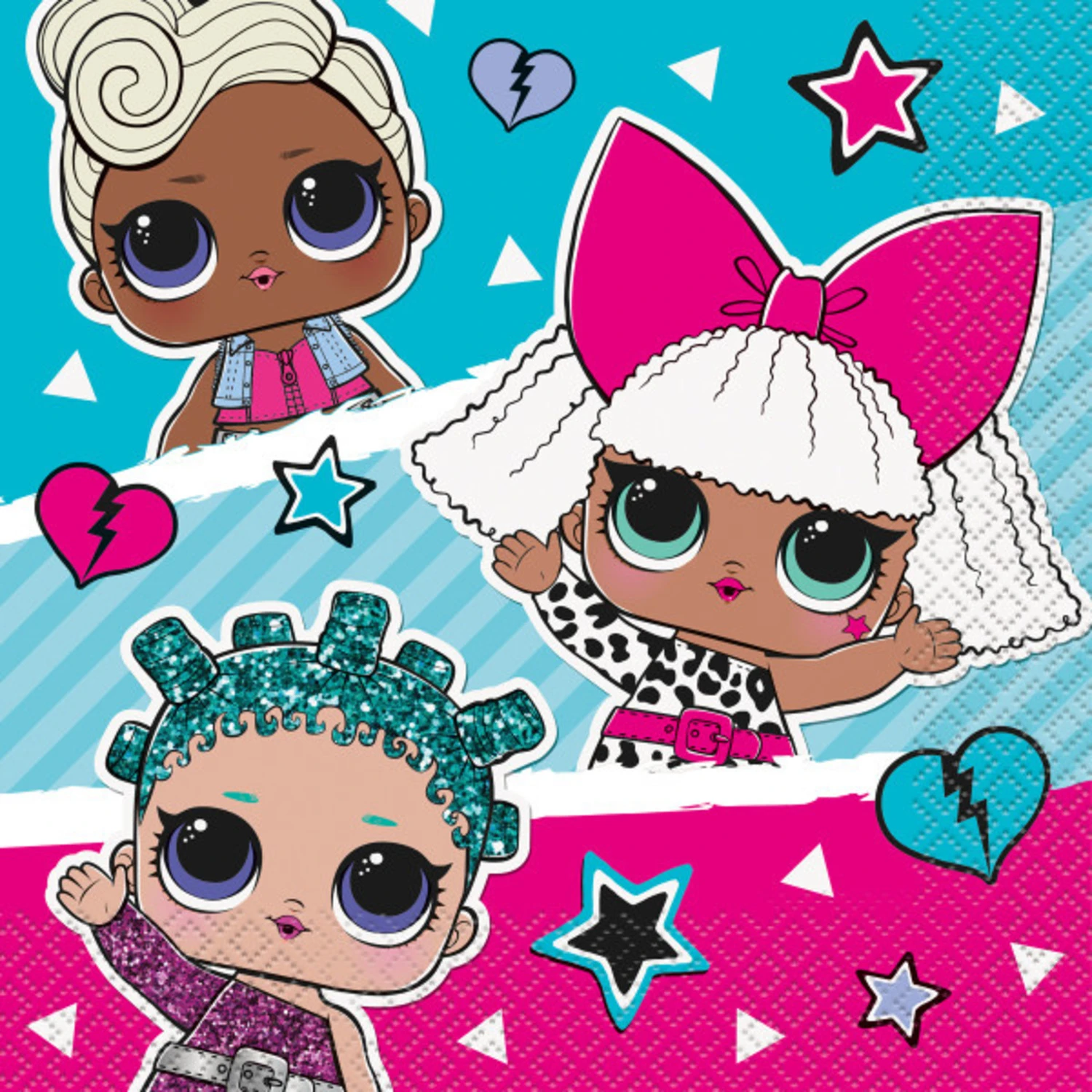 Unique Servetten L.O.L 33CM X 33CM (16ST) 3 Unique Servetten L.O.L 33CM X 33CM (16ST)