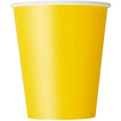 Unique Wegwerp Bekertjes Geel 266ML (8ST)