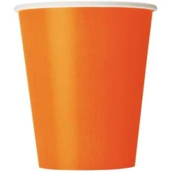 Unique Wegwerp Bekertjes Oranje 266ML (8ST) 6 Unique Wegwerp Bekertjes Oranje 266ML (8ST) -Feestbenodigdheden unique wegwerp bekertjes oranje 266ml 8st 1