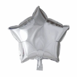 We Fiesta Party Folieballon Ster Zilver 45CM